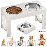 XiaZ elevated dog bowls stand assembly for adjustable height, supporting comfortable feeding posture.