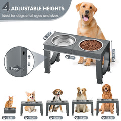 XiaZ elevated dog bowls with dual bowls for water and food.