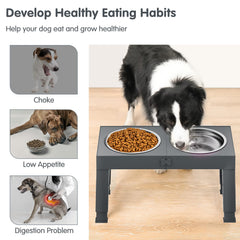 XiaZ height-adjustable positions show five heights for growing or aging dogs.