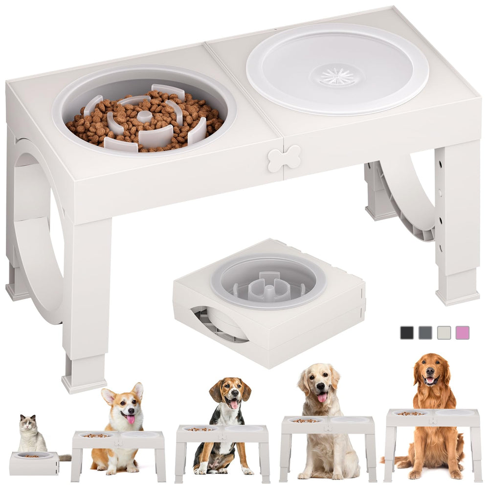 XiaZ slow feeder bowl stand with foldable legs enables easy travel and storage