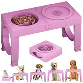 XIAZ Slow Feeder Bowl Stand with four heights helps large dogs eat comfortably