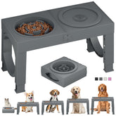 XIAZ slow feeder bowl stand front view showing elevated, non-slip design for comfortable meals