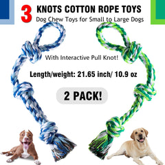 XIGOU dog rope toy pack 2 highlights durability for aggressive chewers during fetch and tug
