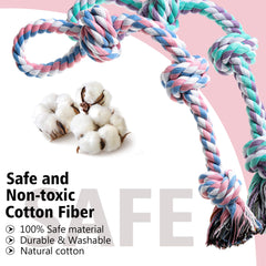 XIGOU dog rope toy puppy-teething close-up improves gum comfort.