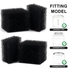 XIHIRCD black foam filter highlighting durable sponge material prolongs fountain life and reduces maintenance