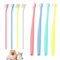 XIHIRCD round-head dog toothbrush for gentle deep cleaning of small mouths.