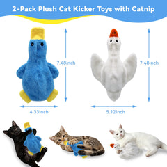 XIHULGJIN catnip toy white goose crinkle encourages active kicking and interactive fun