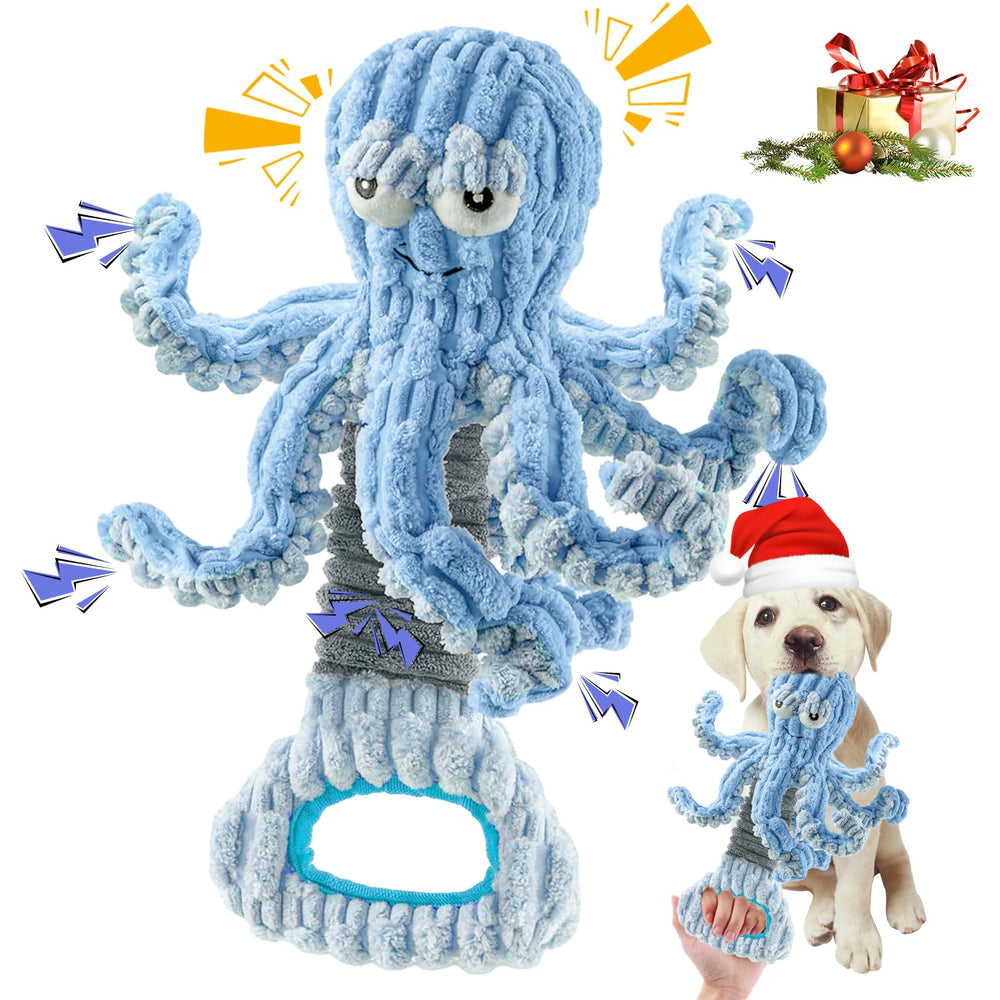 XIHULGJIN octopus dog toy blue close-up for engaging tug-of-war play