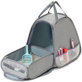 XingYunEr collapsible cat litter box setup showing stable travel-ready space.