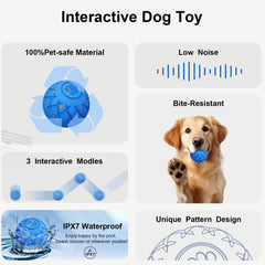 XINGZUAN interactive dog ball side view in Crazy mode for high-energy play.