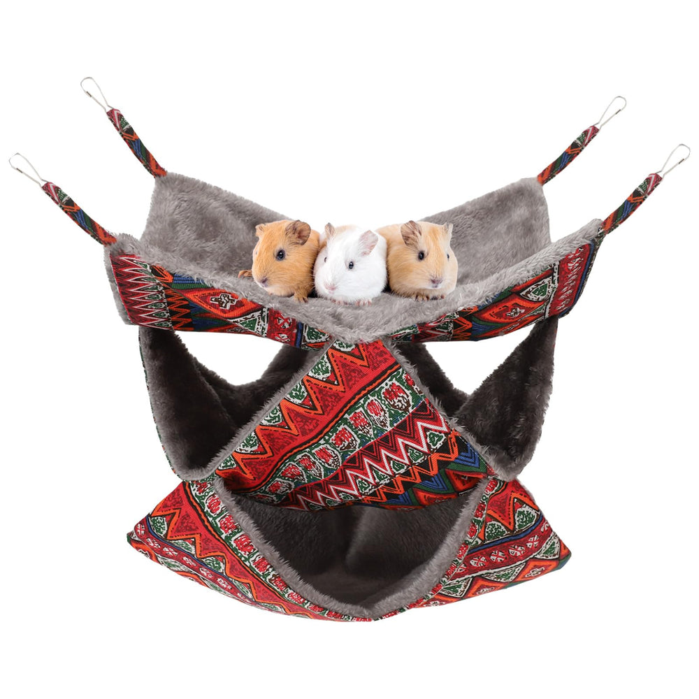 XINRUI 3-Tier Hammock top view offers cozy resting perch for small pets