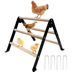 XINYI frame and wood roost close-up for safe chick resting and play.