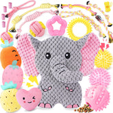 XIUGOAL pink puppy toys pack overview for small dogs and enrichment.