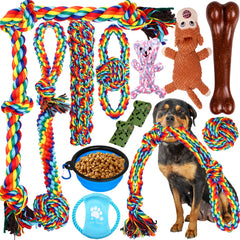 XLMYS rope toy pack with durable knots for aggressive chewers and interactive play