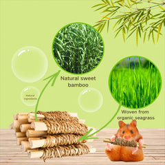 XLpeixin sweet bamboo chew stick closeup showcases natural fibers promoting healthy chewing.