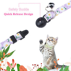 XLSXEXCL floral green cat collar provides bright style with safety