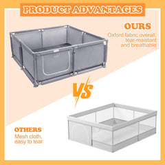 Xnewtwo whelping box oxford-frame emphasizes sturdy construction for durable containment.
