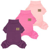 XPUDAC 3pack fleece dog pajamas front view shows cozy warmth for small to medium dogs.