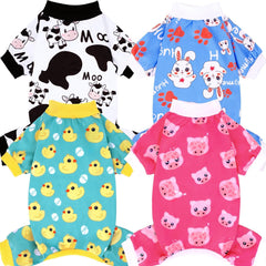XPUDAC 4-piece dog pajamas pack for small dogs keeps pets cozy.