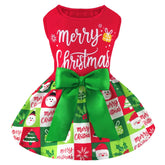 XPUDAC dog Christmas outfit with green-red design, perfect for festive photos.