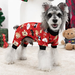 XPUDAC Christmas-tree design dog pajama ideal for winter outings and family photos.