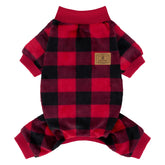 XPUDAC dog Christmas sweater plaid back view shows cozy warmth for winter wear.
