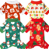 XPUDAC dog pajamas Santa pattern red for festive photos and cozy wear