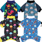 XPUDAC Universe dinosaur pattern dog pajamas provide cozy everyday wear for small dogs