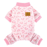 XPUDAC Leopard Pink Dog Sweater back view showing warm fleece comfort