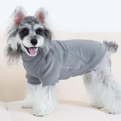 XPUDAC green sweater on pup features reflective strips for safer evening outings