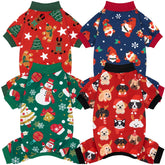 XPUDAC dogs Christmas pajamas four-pack back view showing cozy, festive fit.