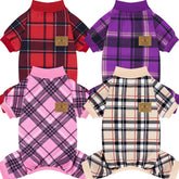 XPUDAC plaid dog pajamas pack designs showcase cozy patterns for stylish pets.