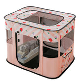 XRG portable pet playpen demonstrates quick assembly for travel and setup.