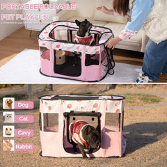 XRG cat playpen with two doors offers easy access and flexible use.