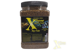 Xtreme Aquatic Foods Big Fella pellets packshot shows protein-rich formula for large cichlids