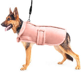 XUANQIFC dog winter jacket front view with fluffy collar for extra warmth on chilly walks