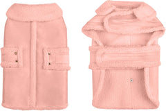 XUANQIFC dog winter jacket side view showing windproof fit during outdoor strolls