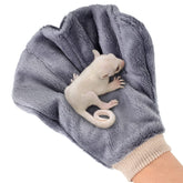 Xuhal bonding mitt gray pair helps calm sugar gliders during close handling