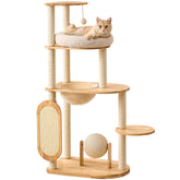 XUHOCHO modern cat tree with cotton nest provides a cozy perch for indoor cats.