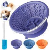 XUOEGUZ dog lick bowl wide mouth with stainless steel rim slows feeding for calm mealtimes.