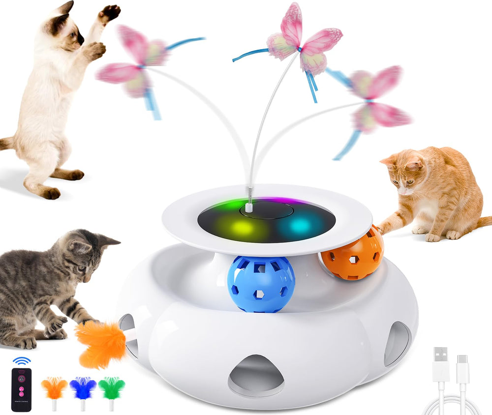 Xuyub 3in1 interactive toy butterfly in motion promotes active play and hunting-like engagement.
