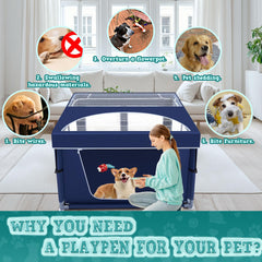 XVISHX dogpen dimensions highlight spacious 12.25 sq ft play area for puppies.