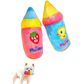 XWTMIM plush dog baby bottle toy front view with squeaker for interactive play