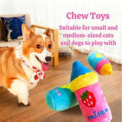 XWTMIM plush dog baby bottle toy squeaker close-up enhances solo play sessions