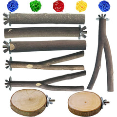 Xxmbbjy natural wood perches for cage setup—durable, grippy, bird-safe.