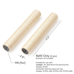 xympo 17in sisal scratcher refill center section kit ready for installation and extended scratching life