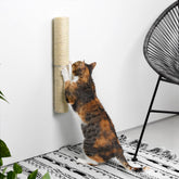 xympo 18-inch wall-mounted sisal scratcher enables vertical scratching and stretching.