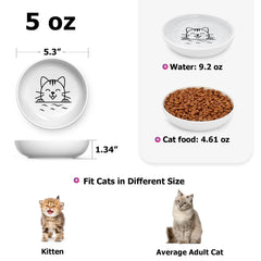 Y YHY 3-piece set for wet, dry food and water in white ceramic.