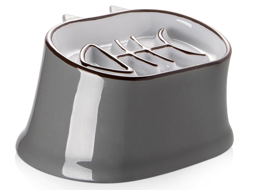 The Y YHY slow feeder cat bowl shows elevated height for comfortable, slower meals.