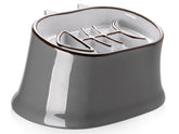 The Y YHY slow feeder cat bowl shows elevated height for comfortable, slower meals.